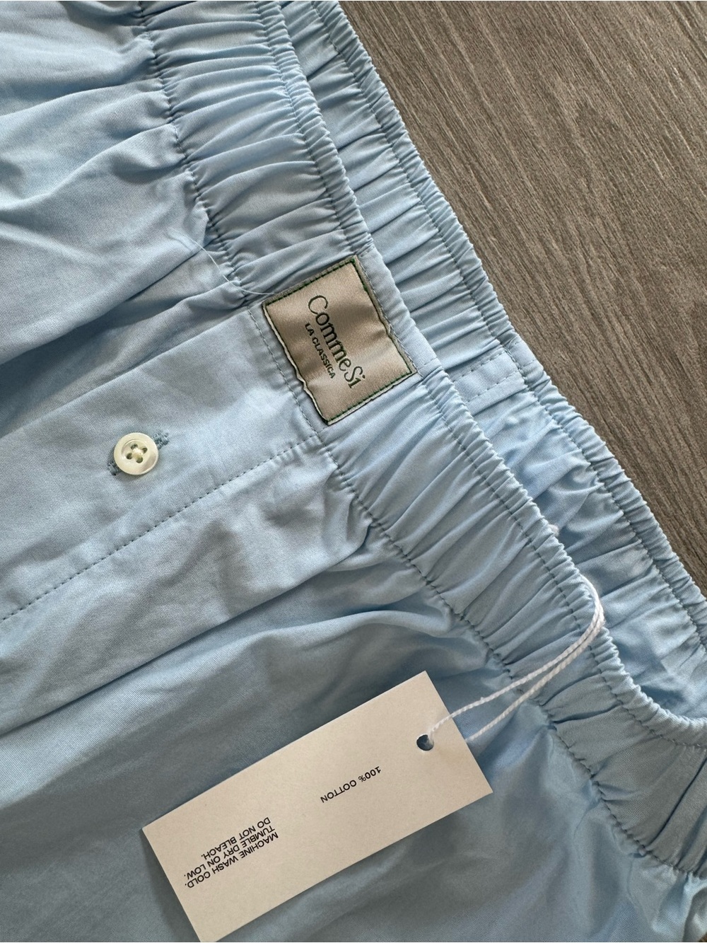 Comme Si La Boxer Alta Pant Poplin Cotton Light Blue Size Small Nwt — image 8 of 8